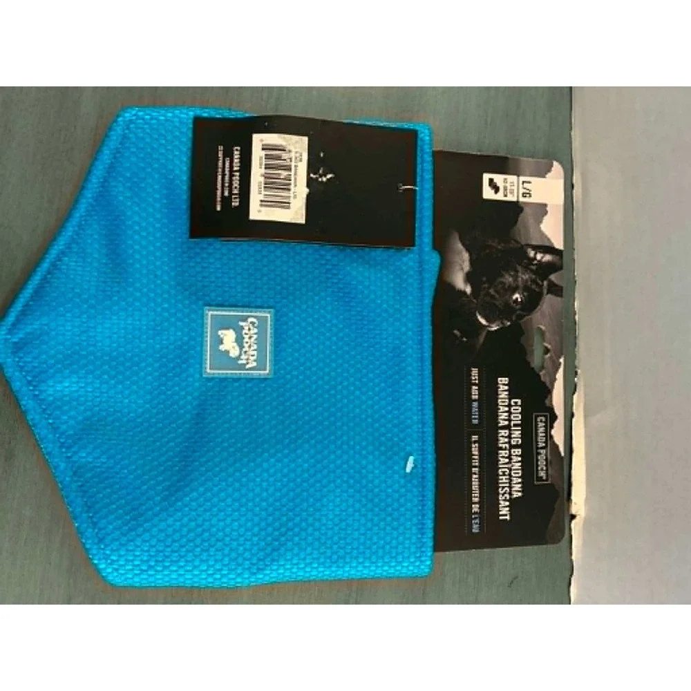 Canada Pooch Cooling Bandana Dog L/G Blue NEW Chill Seeker Mesh CP02938